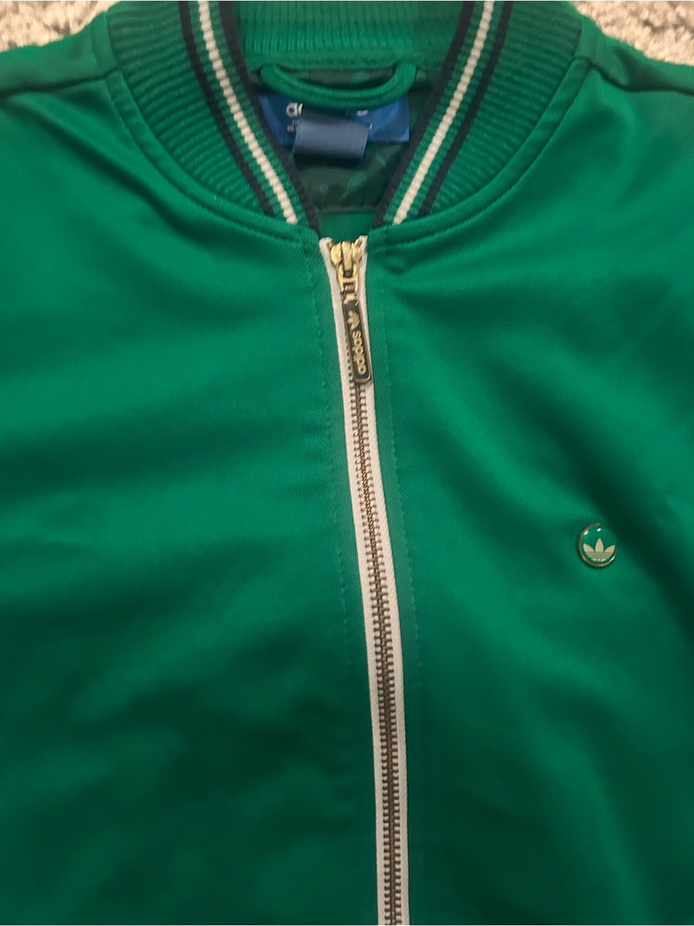 Vintage Adidas Stan Smith Green Track Jacket with Cream Panels Men’s Size S - Picture 6 of 10